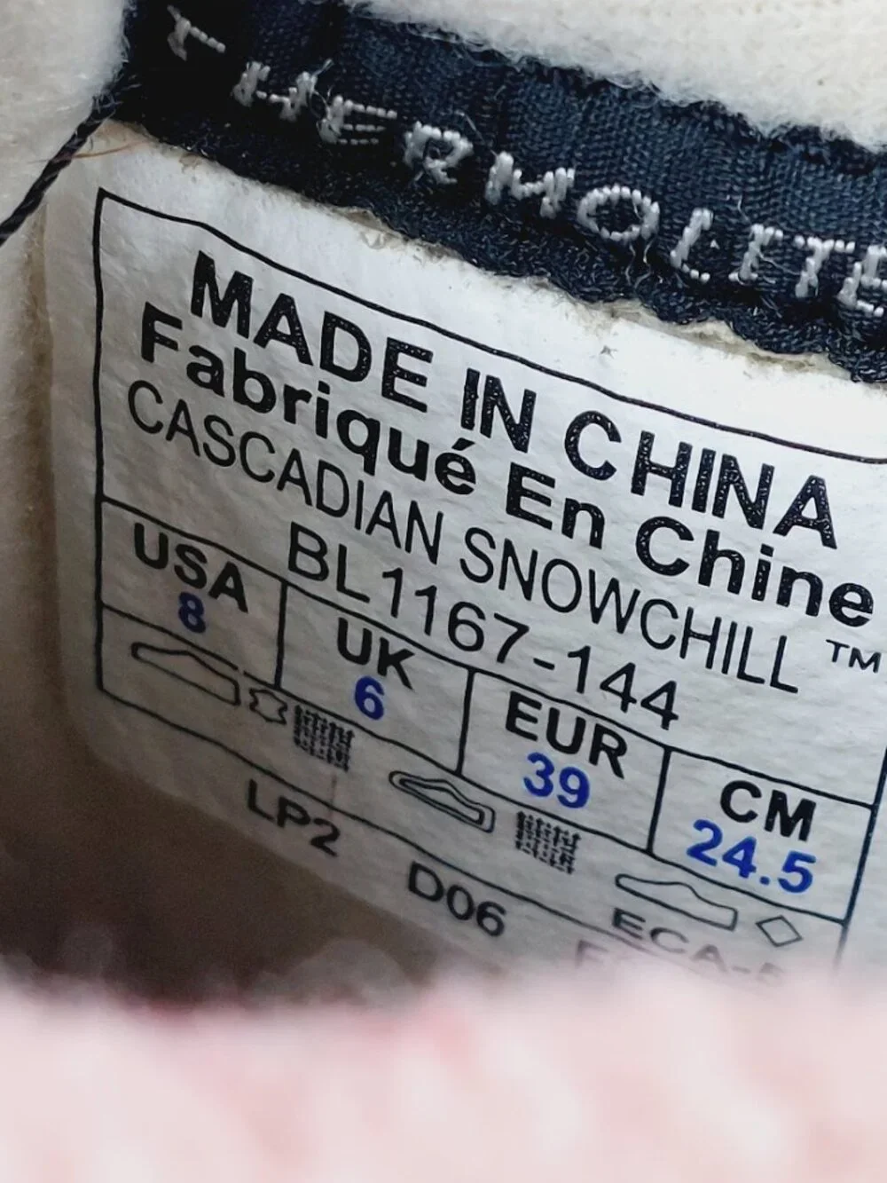 Columbia Women's Off White Pink Cascadian Snowchill Thermolite Winter Boots Sz 8